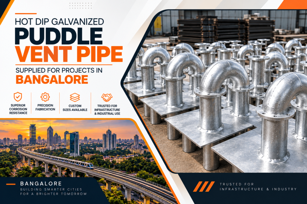 hot dip galvanized puddle vent pipe by precise lift and conveyors in bangalore