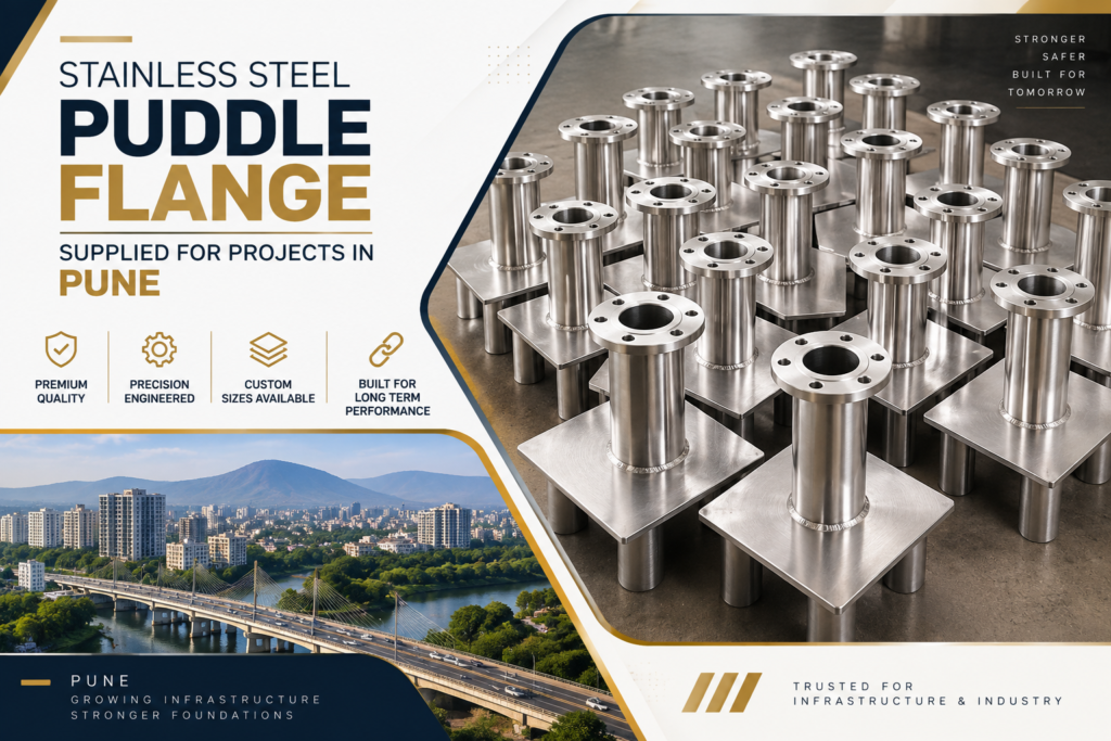 ss puddle flange made for projects in pune by precise lifts and conveyors