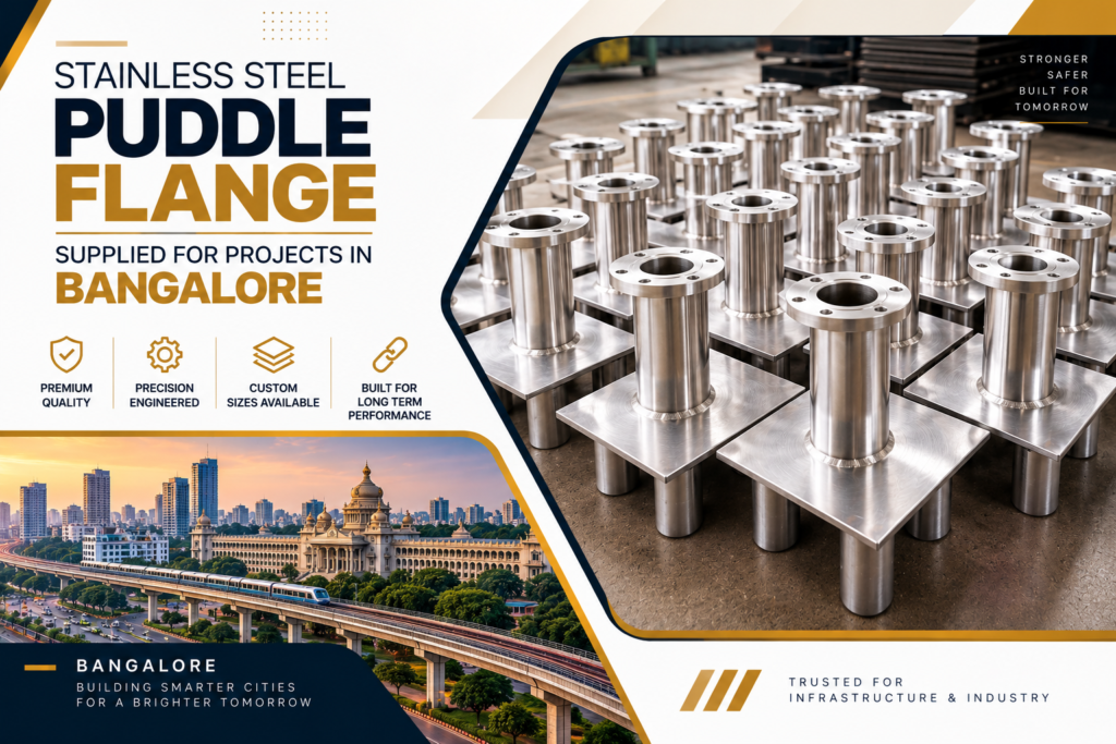stainless steel puddle flange made by precise lift and conveyors in bangalore