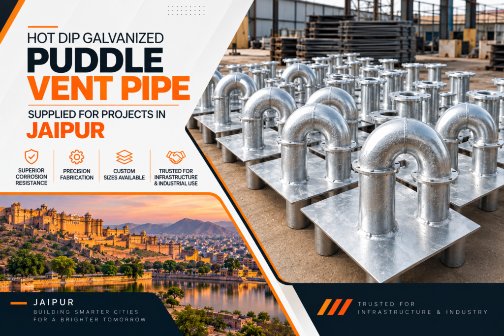 hot dip galvanized puddle flange made by precise lift and conveyors in jaipur
